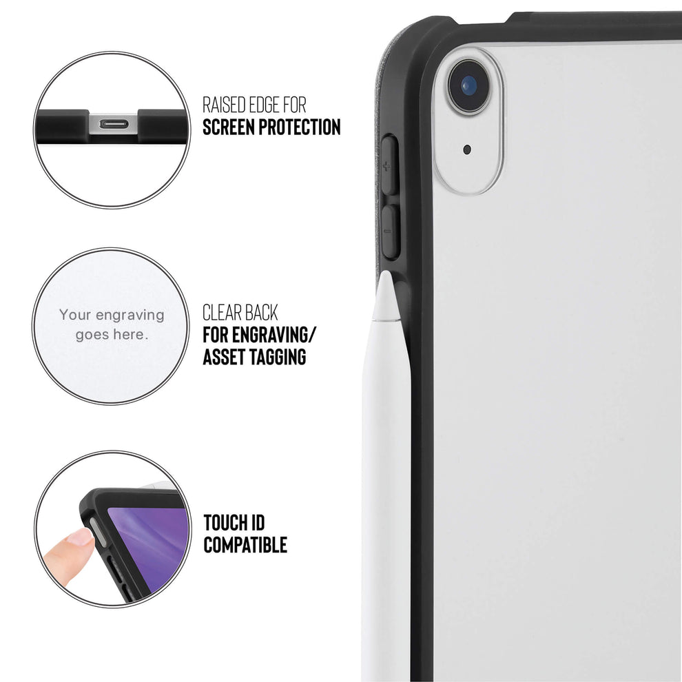 Pipetto Origami TPU iPad Air 10.9 吋 (第 4 代,2020) 多角度支架保護殼, 深灰
