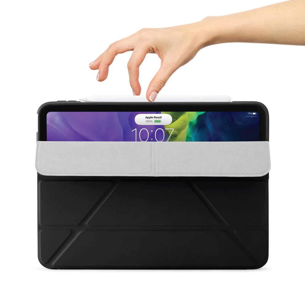 Pipetto Origami TPU iPad Air 10.9 吋 (第 4 代,2020) 多角度支架保護殼, 深灰