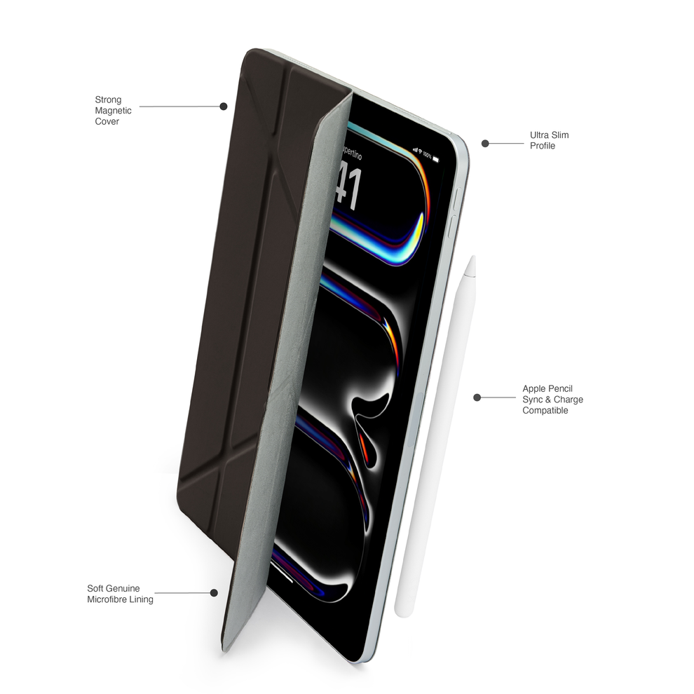 Pipetto Origami Folio iPad Pro 11 吋 (第 5 代,2024,M4) 磁吸式聰穎雙面夾, 黑