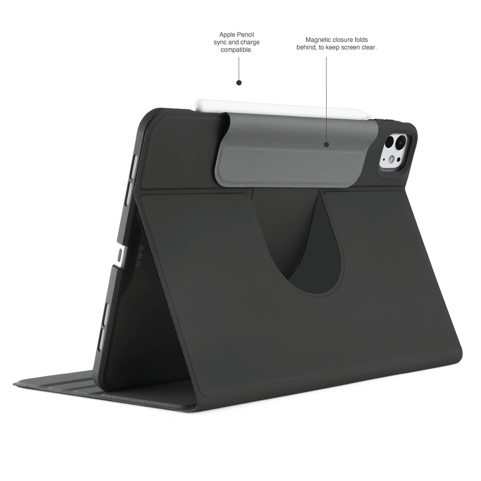 Pipetto Rotating Folio iPad Air 13 吋 (第 3 代,2026,M4) 可旋轉側翻皮套保護殼, 黑