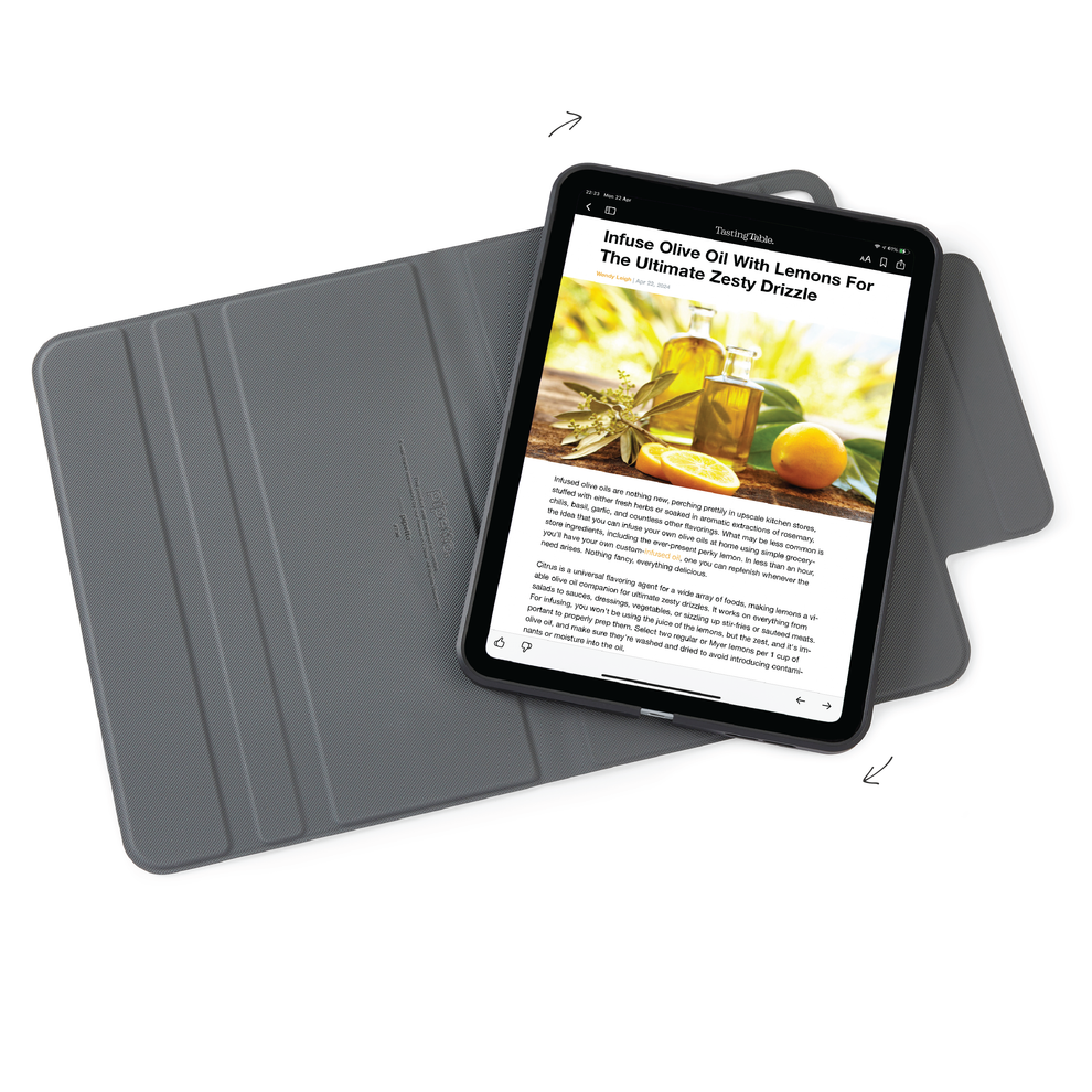Pipetto Rotating Folio iPad Air 13 吋 (第 3 代,2026,M4) 可旋轉側翻皮套保護殼, 黑