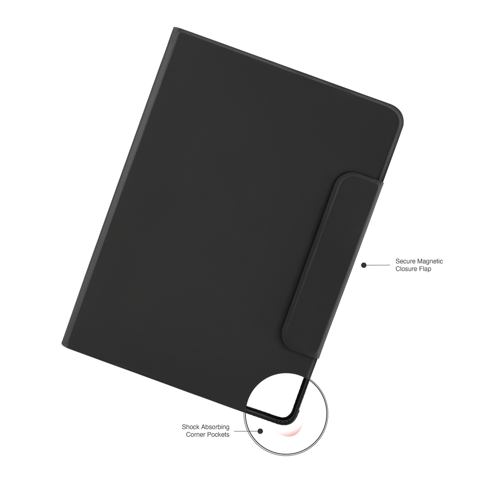 Pipetto Rotating Folio iPad Air 13 吋 (第 3 代,2026,M4) 可旋轉側翻皮套保護殼, 黑
