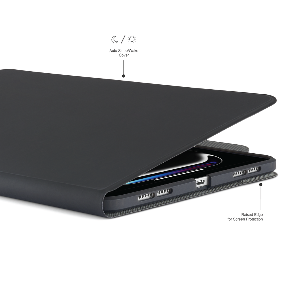 Pipetto Rotating Folio iPad Air 13 吋 (第 3 代,2026,M4) 可旋轉側翻皮套保護殼, 黑